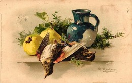 T2 Dead Birds In Still Life, Meissner & Buch Künstler-Postkarten Serie 1167. Litho - Ohne Zuordnung