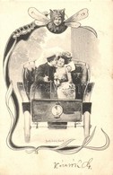 T2/T3 Couple In Automobile, Art Nouveau S: Ch. Scolik (EK) - Unclassified