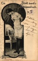 T2/T3 'Ein Blick Durch's Schlüsselloch' Künstlerpostkarte 6. J. Goldiner; Erotic Postcard (EK) - Zonder Classificatie