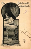 T2/T3 'Ein Blick Durch's Schlüsselloch' Künstlerpostkarte 10. J. Goldiner; Erotic Postcard (EK) - Sin Clasificación