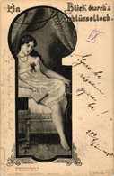 T2/T3 'Ein Blick Durch's Schlüsselloch' Künstlerpostkarte 9. J. Goldiner; Erotic Postcard (EK) - Zonder Classificatie