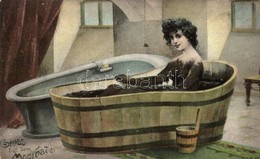 ** T2/T3 Gruss Aus Dem Moorbade / Mud Bath, Erotic Postcard, S: C.J.C. - Unclassified