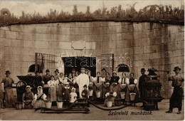 ** T1/T2 Szüretelő Munkások, Daráló, Prés / Vintagers With Grinder And Wine Presser, Hungarian Folklore - Non Classés