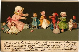 * T3/T4 Child With Dolls And Toys. Meissner & Buch Künstler-Postkarten Serie 2000. Litho (cut) - Zonder Classificatie