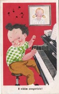 ** T2/T3 A Vidám Zongorista! / The Cheerful Pianist, Boy, Humour, Amag 0521 (EK) - Non Classés