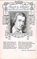 ** T1 Friedrich Schiller 1759-1805. Postkarte Bilder Und Worte Freier Deutscher Männer. Verein Freie Schule. Floral - Sin Clasificación