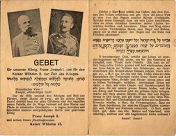 ** T3 Gebet Für Unseren König, Franz Joseph I Und Für Den Kaiser Wilhelm II Zur Zeit Des Krieges / Ima Ferenc József Kir - Non Classés