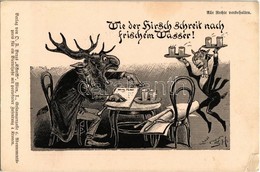 ** T2/T3 Wie Der Hirsch Schreit Nach Frischem Wasser. Verlag Von O. F. Bergs 'Kiferifi'. Anti-semitic Judaica Art Postca - Zonder Classificatie