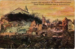 T2/T3 1916 Oroszok által Elpusztított Falu Oroszlengyelországban / Durch Russen Zerstörtes Dorf In Russisch-Polen / WWI  - Zonder Classificatie
