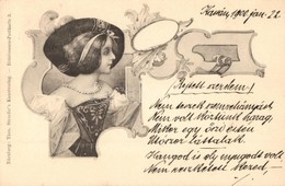 T2 Lady, Theo. Stroefer's Kunstverlag Renaissance-Postkarte 3., Art Nouveau - Ohne Zuordnung