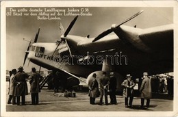 * T3 Das Größte Deutsche Landflugzeug Junkers G 38 (32 Sitze) Vor Dem Abflug Auf Der Lufthansa-Strecke Berlin-London / T - Unclassified