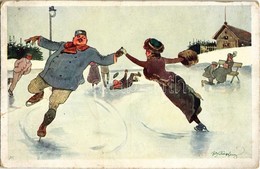 ** T2/T3 Ice Skating, Winter Sport. B.K.W.I. 556-2. S: Fritz Schönpflug (EK) - Unclassified