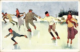 * T2 Ice Skating, Winter Sport. B.K.W.I. 556-5. S: Fritz Schönpflug - Ohne Zuordnung