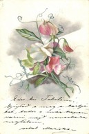 T2/T3 1900 Flowers. Floral Litho Greeting Card (kopott Sarkak / Worn Corners) - Unclassified