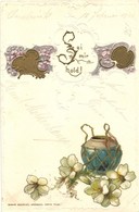 T2/T3 Sei Mir Hold! / Floral, Art Nouveau Greeting Card, Emb. Litho (EK) - Ohne Zuordnung