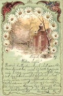 T2/T3 Art Nouveau Floral Greeting Card, Emb. Litho (EK) - Unclassified