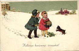 T2 Christmas, Children, Dog, Litho - Unclassified