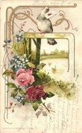 T2 Floral Emb. Litho Greeting Card - Non Classés