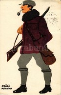 T2/T3 Ungarische Werkstätte, Vadász; Diana Sósborszesz Reklám / Hungarian Art Postcard, Hunter. Advertisement On The Bac - Ohne Zuordnung