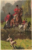 T2/T3 Fox Hunting Party On Horses With Dog, Meissner & Buch Künstlerpostkarten Serie 1415., Litho, S: G. Koch (EK) - Unclassified