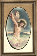 ** T2 Crucified Jesus, Golden Art Postcard, B.N.K. Serie 80. Litho - Sin Clasificación