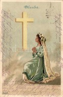 T2 Glaube / Faith, Religious Art Postcard, Litho S: Mailick - Sin Clasificación