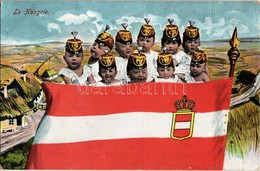 ** T2 La Hongrie / Hungary. Flag Of Austria With Babies - Sin Clasificación