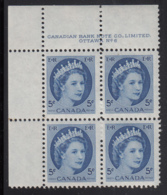 Canada 1954 MNH #341 5c Elizabeth II Wilding Plate 6 Upper Left Plate Block - Num. Planches & Inscriptions Marge