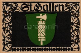 ** T1 St. Gallen; Coat Of Arms, Entwurf Von Paul Hosch Und Hans Melching, Schweizer Werkstätten Postkarte - Zonder Classificatie