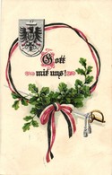 T2 Gott Mit Uns! / German Flag, Coat Of Arms, Sword, A.S.B. Serie 305.  Emb. Litho - Ohne Zuordnung