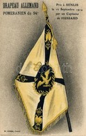 ** T1/T2 Drapeau Allemand Pomeranien Du 94 / WWI French Propaganda, Captures German Flag, Litho - Non Classés