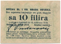 Eszék 1919. 10f T:I-
Osijek 1919. 10 Filira C:AU - Unclassified