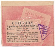 Budapest ~1950-1956. 'Szabad Nép' Utalvány, Piros, Bélyegzéssel és 'SZ' Perforációval' T:II - Unclassified