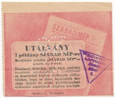 Budapest ~1950-1956. 'Szabad Nép' Utalvány, Piros, Bélyegzéssel és 'SZ' Perforációval' T:II - Zonder Classificatie