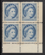 Canada 1962 MNH #341p 5c Elizabeth II Wilding Lower Right Plate Block - Num. Planches & Inscriptions Marge