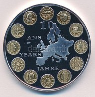 2012. '10 éves Az Euro' Ezüstözött, Aranyozott Fém Emlékérem (40mm) T:PP 
2012. 'Euro 10 Years' Gilt, Silver-plated Comm - Sin Clasificación
