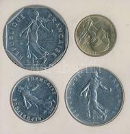 Franciaország 1978. 1Fr + 1979. 5c + 1981. 2Fr + 1985. 1/2Fr Plasztiktokban T:2
France 1978. 1 Franc + 1979. 5 Centimes  - Unclassified