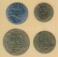 Franciaország 1985. 5c + 1986. 10c + 20c + 1/2Fr Plasztiktokban T:2
France 1985. 5 Centimes + 1986. 10 Centimes + 20 Cen - Zonder Classificatie