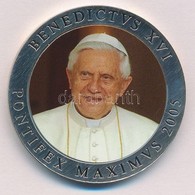 Vatikán 2005. 'XVI. Benedek Pápa' Ezüstözött Multicolor Emlékérem (40mm) T:PP 
Vatican 2005. 'Pope Benedictvs XVI' Silve - Non Classés