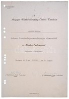 1955. 'Munka Érdemrend' Adományozói Okirata. - Zonder Classificatie