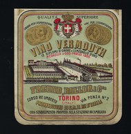 Ancienne étiquete  Vino  Vermouth  Ballor  & Cie  Torino  étiquette  Vers 1900 - Alcoholes Y Licores