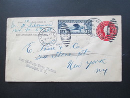 USA 1927 Nr. 306 Flugpost Los Angeles - New York Weitergeleitet Box 45 - Bush Term Station Brooklyn N.Y. - Cartas & Documentos