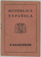 Passeport Espagnol Valable Un An Pour La France. Pasaporte. Délivré à Barcelone En 1935. Tailleur De Pierres . Fiscal . - Documenti Storici