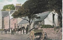 Old Colour Postcard, Scotland, Isle Of Arran, Firth Of Clyde, Lamlash Hotel, Horse And Cart, Street, Houses, People. - Bute