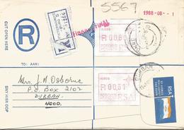 South Africa RSA 1988 Pietermaritzburg Meter P008 ATM EMA FRAMA Registered Cover - Automatenmarken (Frama)