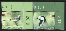 LETONIA /LATVIA /LETTLAND /LETTONIE -EUROPA 2019 -NATIONAL BIRDS.-"AVES - BIRDS -VÖGEL -OISEAUX"- SERIE 2 V.- CH DER - 2019