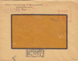 Poland BANK HANDLOWY W WARSZAWIE Spólka Akcyjna Registered Recommandé WARSZAWA 1939 Meter Cover Frei Stempel Brief - Machines à Affranchir (EMA)