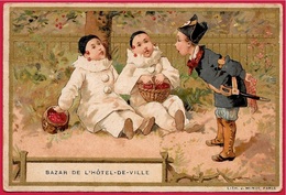 En L'état Petit Calendrier Publicitaire 1896 "BAZAR De L' HÔTEL-de-VILLE" Litho Minot * Pierrot Gendarme - Small : ...-1900