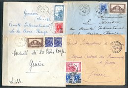 Algérie Lot De 6 Lettres - Algérie 1941 Destination Croix Rouge Genève - Collections, Lots & Séries