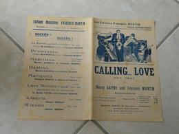 Calling Love (Fox Trot Benny Layne & François Martin)-(Paroles)(Musique)Partition Pour Orchestre - Compositeurs De Comédies Musicales